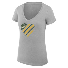 Athletics G-III 4Her by Carl Banks Women's Super-Slim Fit Lightweight Heart V-Neck T-Shirt for sale