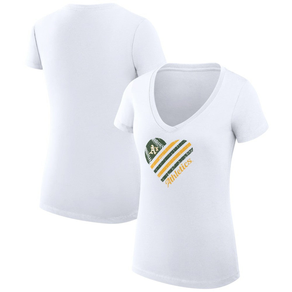 Athletics G-III 4Her by Carl Banks Women's Super-Slim Fit Lightweight Heart V-Neck T-Shirt for sale