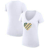 Athletics G-III 4Her by Carl Banks Women's Super-Slim Fit Lightweight Heart V-Neck T-Shirt for sale