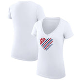 Philadelphia Phillies G-III 4Her by Carl Banks Women's Super-Slim Fit Lightweight Heart V-Neck T-Shirt for sale