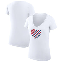 Philadelphia Phillies G-III 4Her by Carl Banks Women's Super-Slim Fit Lightweight Heart V-Neck T-Shirt for sale