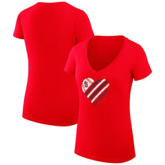 St. Louis Cardinals G-III 4Her by Carl Banks Women's Super-Slim Fit Lightweight Heart V-Neck T-Shirt Sale