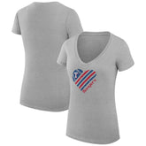 Texas Rangers G-III 4Her by Carl Banks Women's Super-Slim Fit Lightweight Heart V-Neck T-Shirt for sale