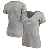 Detroit Lions Women's Depth Chart V-Neck T-Shirt - Gray - NFL