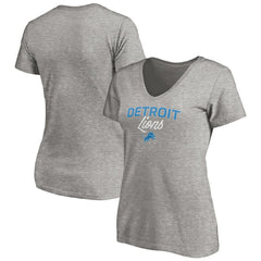 Detroit Lions Women's Depth Chart V-Neck T-Shirt - Gray - NFL