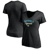 Jacksonville Jaguars Women's Depth Chart V-Neck T-Shirt - Black - NFL