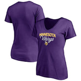 Minnesota Vikings Women's Depth Chart V-Neck T-Shirt - Purple - NFL