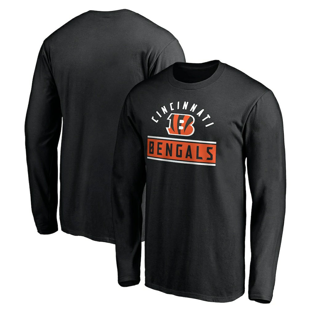 Cincinnati Bengals Team Arch Knockout Long Sleeve T-Shirt - Black - NFL