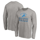 Detroit Lions Team Arch Knockout Long Sleeve T-Shirt - Heather Gray - NFL