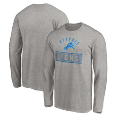 Detroit Lions Team Arch Knockout Long Sleeve T-Shirt - Heather Gray - NFL