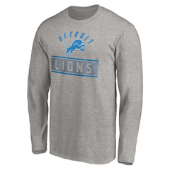 Detroit Lions Team Arch Knockout Long Sleeve T-Shirt - Heather Gray - NFL