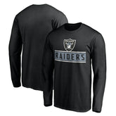 Las Vegas Raiders Team Arch Knockout Long Sleeve T-Shirt - Black - NFL