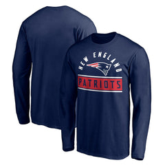 New England Patriots Team Arch Knockout Long Sleeve T-Shirt - Navy - NFL