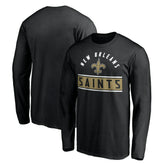 New Orleans Saints Team Arch Knockout Long Sleeve T-Shirt - Black - NFL