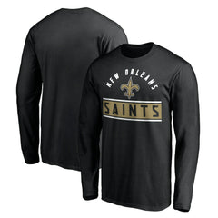 New Orleans Saints Team Arch Knockout Long Sleeve T-Shirt - Black - NFL