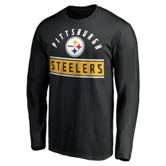 Pittsburgh Steelers Team Arch Knockout Long Sleeve T-Shirt - Black - NFL