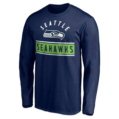 Seattle Seahawks Team Arch Knockout Long Sleeve T-Shirt - College Navy - NFL