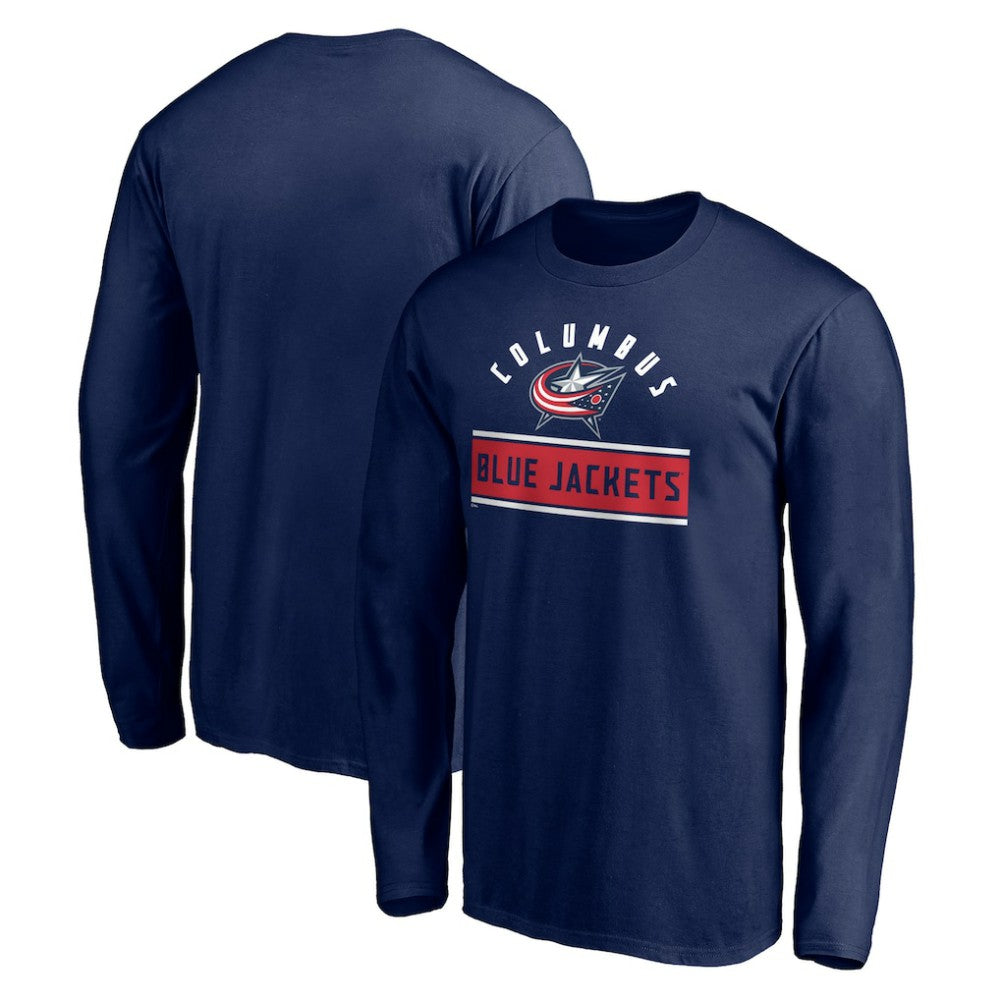 Columbus Blue Jackets Team Arch Knockout Long Sleeve T-Shirt - Navy | NHL on sale