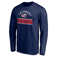 Columbus Blue Jackets Team Arch Knockout Long Sleeve T-Shirt - Navy | NHL on sale