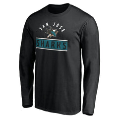 San Jose Sharks Team Arch Knockout Long Sleeve T-Shirt - Black | NHL sale