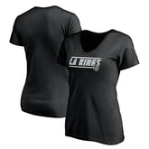 Los Angeles Kings Women's Mascot In Bounds V-Neck T-Shirt - Black | NHL Lifestyle