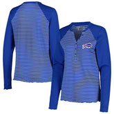 Buffalo Bills Antigua Women's Maverick Waffle Henley Long Sleeve T-Shirt - Royal - NFL