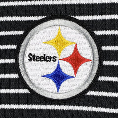 Pittsburgh Steelers Antigua Women's Maverick Waffle Henley Long Sleeve T-Shirt - Black - NFL