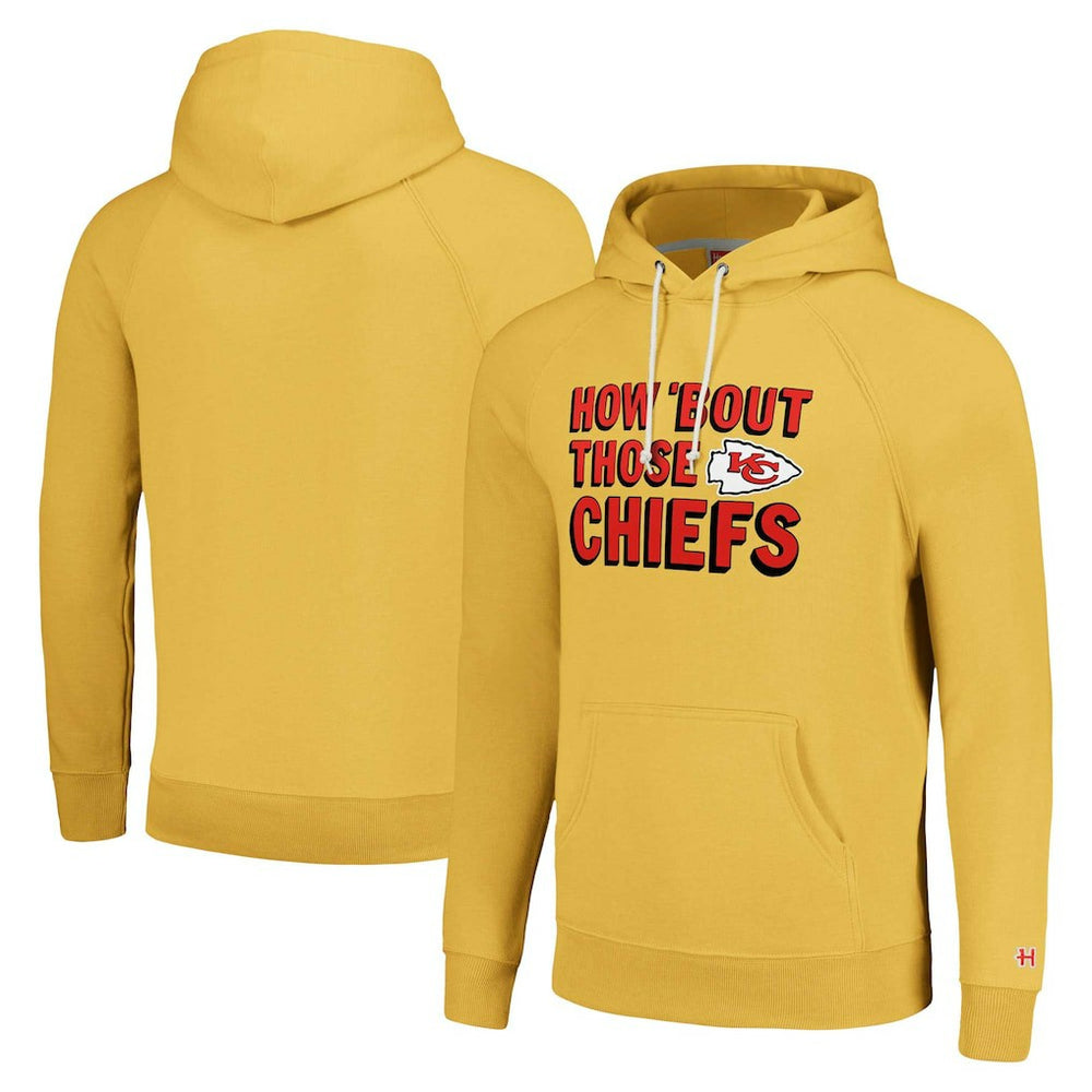 Kansas City Chiefs Homage Unisex Hyperlocal Raglan Pullover Hoodie - Gold - NFL