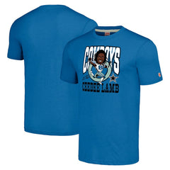 CeeDee Lamb Dallas Cowboys Homage Unisex Caricature Player Tri-Blend T-Shirt - Royal - NFL