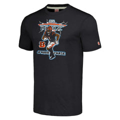 Ja'Marr Chase Cincinnati Bengals Homage Unisex NFL Blitz Player Tri-Blend T-Shirt - Heathered Charcoal - NFL