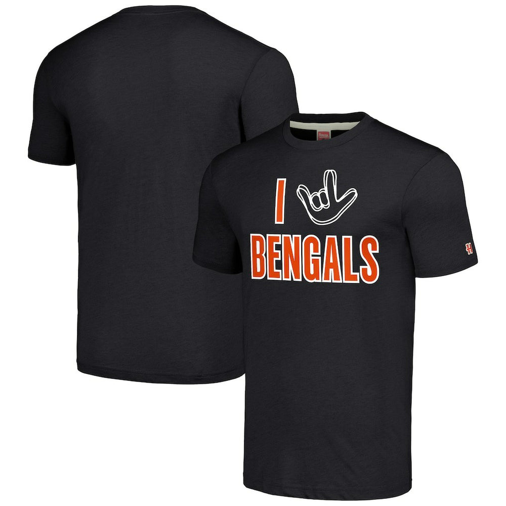 Cincinnati Bengals Homage Unisex The NFL ASL Collection by Love Sign Tri-Blend T-Shirt - Charcoal - NFL