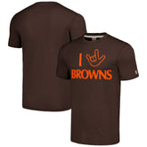 Cleveland Browns Homage Unisex The NFL ASL Collection by Love Sign Tri-Blend T-Shirt - Brown - NFL