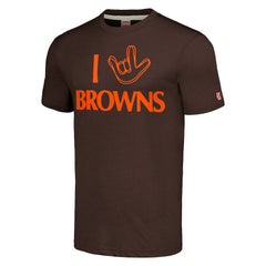 Cleveland Browns Homage Unisex The NFL ASL Collection by Love Sign Tri-Blend T-Shirt - Brown - NFL