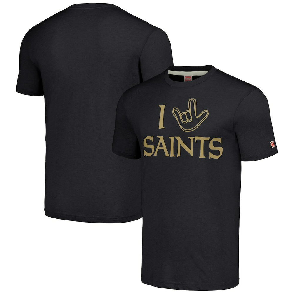 New Orleans Saints Homage Unisex The NFL ASL Collection by Love Sign Tri-Blend T-Shirt - Charcoal - NFL
