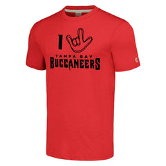 Tampa Bay Buccaneers Homage Unisex The NFL ASL Collection by Love Sign Tri-Blend T-Shirt - Red - NFL