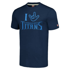 Tennessee Titans Homage Unisex The NFL ASL Collection by Love Sign Tri-Blend T-Shirt - Navy - NFL
