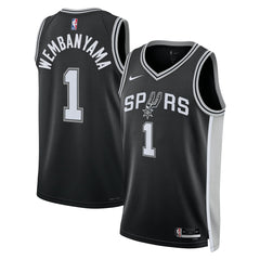 Nike Victor Wembanyama San Antonio Spurs Unisex 2023 NBA Draft First Round Pick Swingman Jersey Icon Edition Black