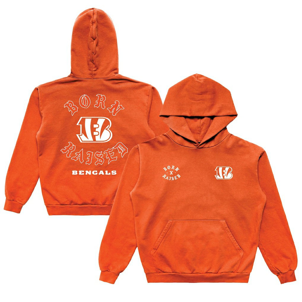 Cincinnati Bengals Born x Raised Unisex Pullover Hoodie - Orange - NFL