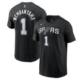 Nike Victor Wembanyama San Antonio Spurs Icon 2022/23 Name & Number T-Shirt Black