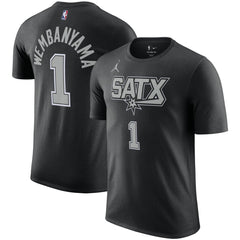 Victor Wembanyama San Antonio Spurs Jordan Brand 2022/23 Statement Edition Name & Number T-Shirt Black