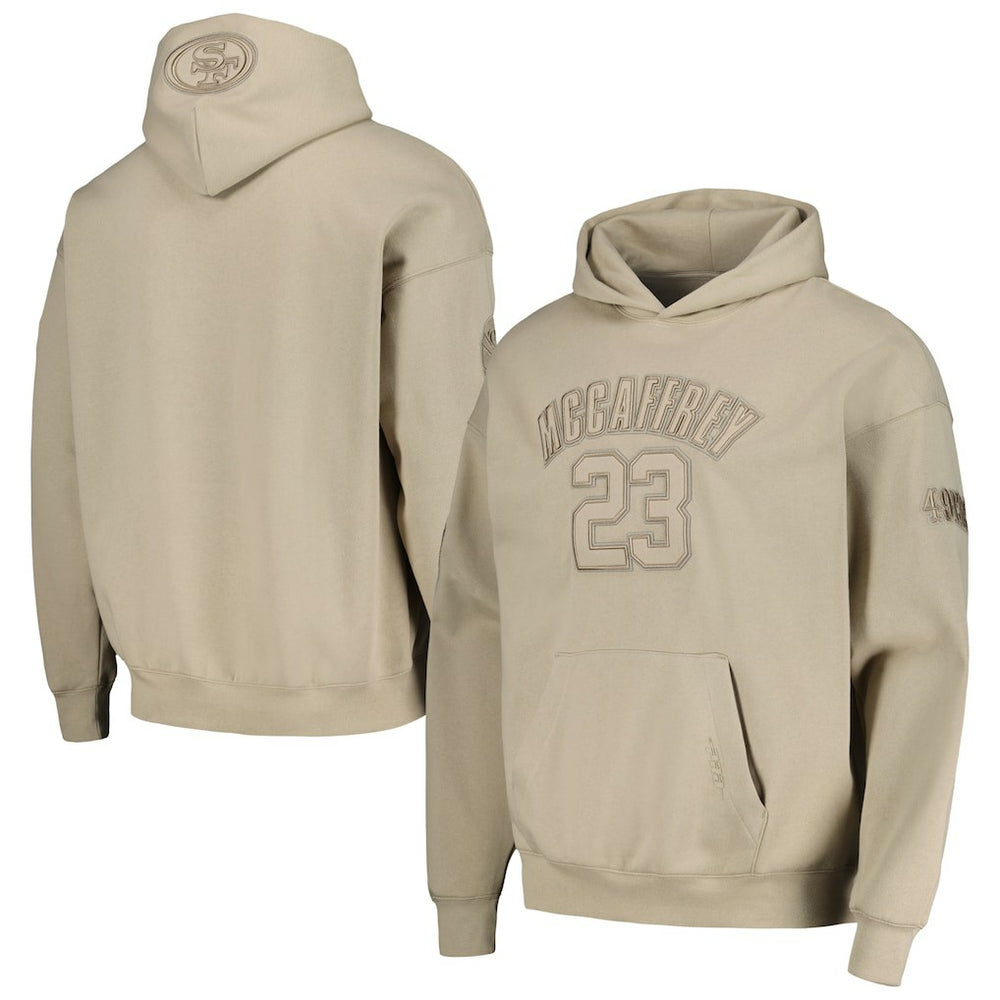 Christian McCaffrey San Francisco 49ers Pro Standard Player Name & Number Pullover Hoodie - Tan - NFL