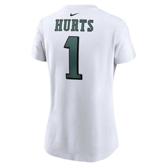 Jalen Hurts Philadelphia Eagles Women's Player Name & Number T-Shirt - White - Nike