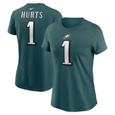 Jalen Hurts Philadelphia Eagles Women's Player Name & Number T-Shirt - Midnight Green - Nike