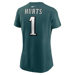 Jalen Hurts Philadelphia Eagles Women's Player Name & Number T-Shirt - Midnight Green - Nike