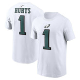 Jalen Hurts Philadelphia Eagles Player Name & Number T-Shirt - White - Nike