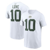 Jordan Love Green Bay Packers Player Name & Number T-Shirt - White - Nike