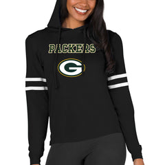 Green Bay Packers Concepts Sport Women's Marathon Lightweight Lounge Pullover Hoodie - Black - NFL