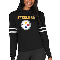 Pittsburgh Steelers Concepts Sport Women's Marathon Lightweight Lounge Pullover Hoodie - Black - NFL