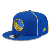 New Era Golden State Warriors Piped & Flocked 59Fifty Fitted Hat Royal