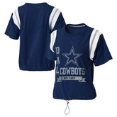 Dallas Cowboys WEAR by Erin Andrews Women's Cinched Colorblock T-Shirt - Navy - NFL